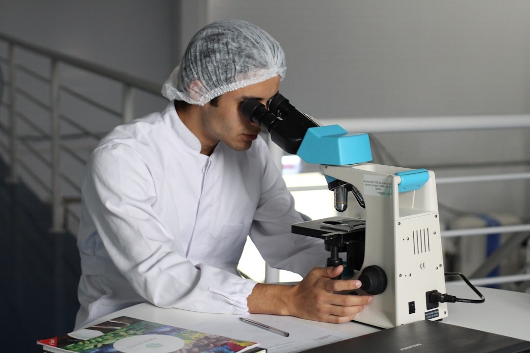 forensic scientist examining evidence