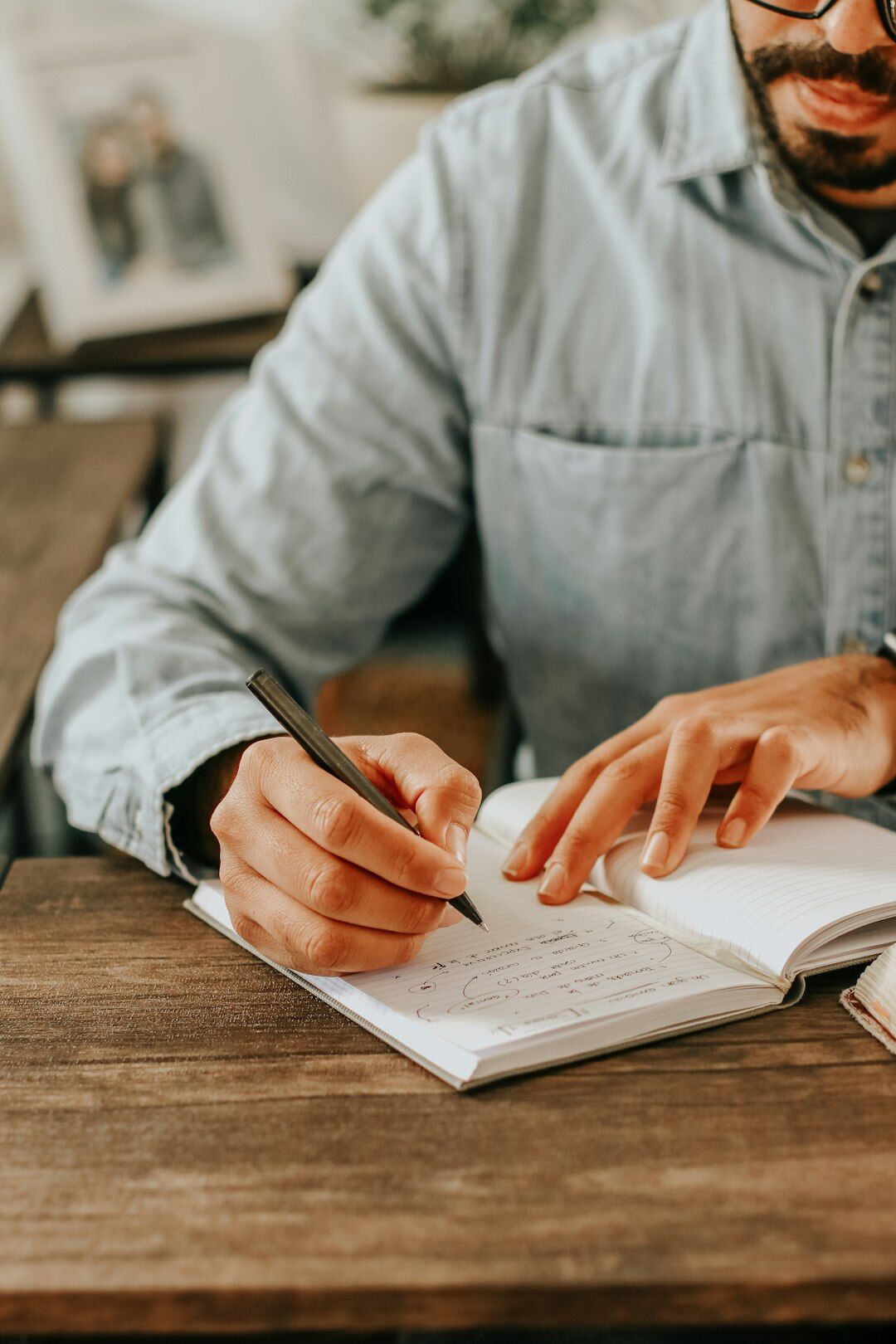 writer checking timeline notes